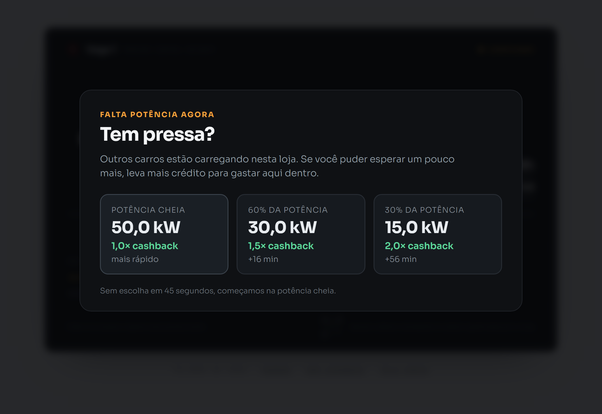 A telinha da vaga carregando, com o QR real no rodapé.